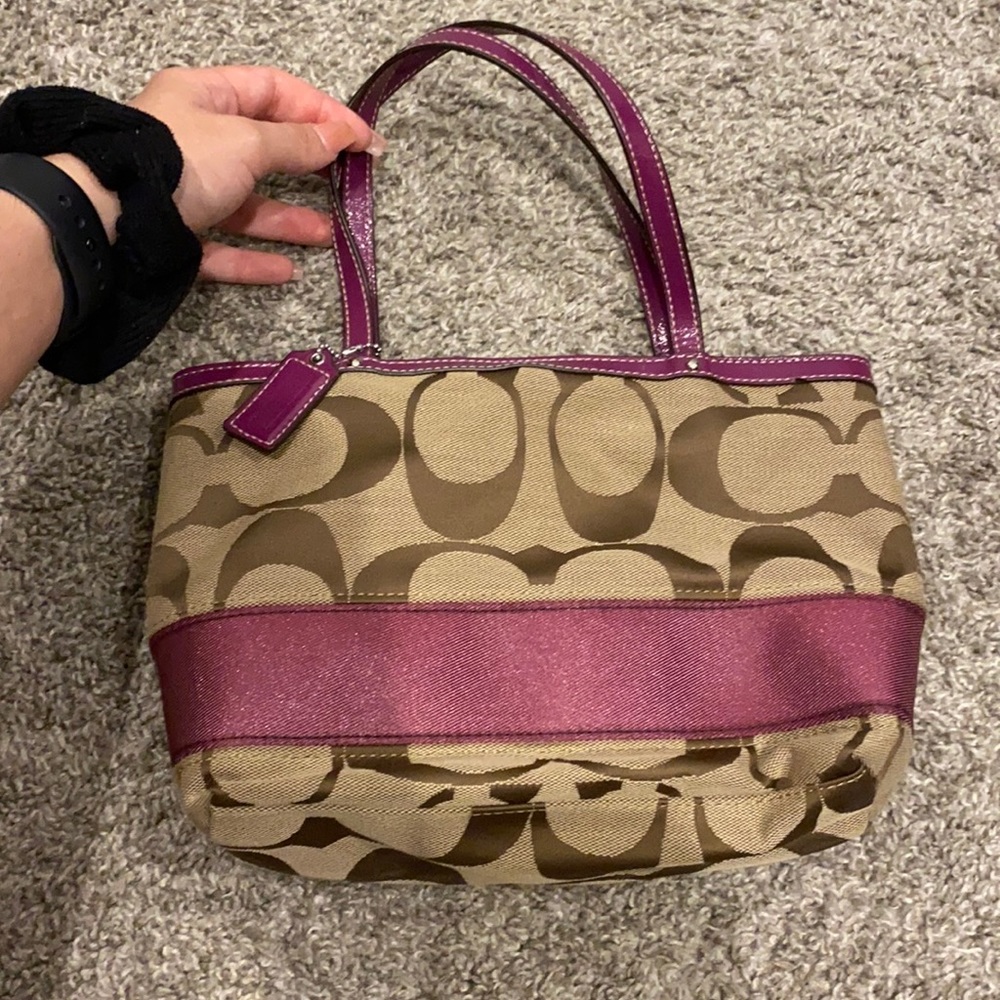 Coach Mini Bag- Purple & Tan
